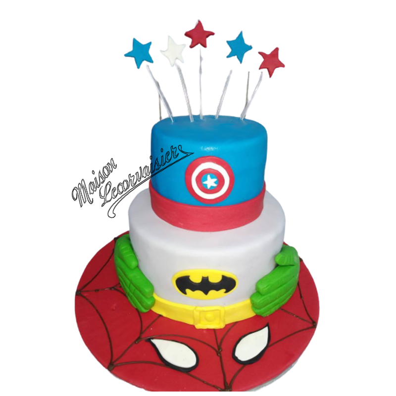 Gâteau anniversaire Héros Marvel
