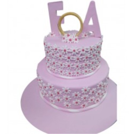 Pièce montée Rose Initiales