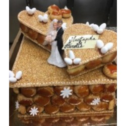 Pièce montée Croquembouche Double Cœur